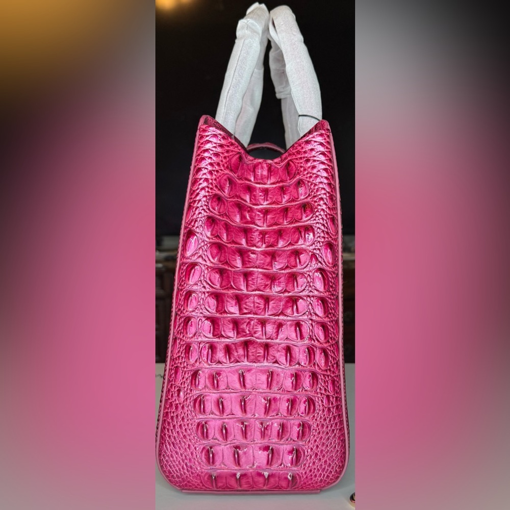 Brahmin Pomegranate Melbourne Nakita Crocodile Embossed Satchel - Picture 4 of 6
